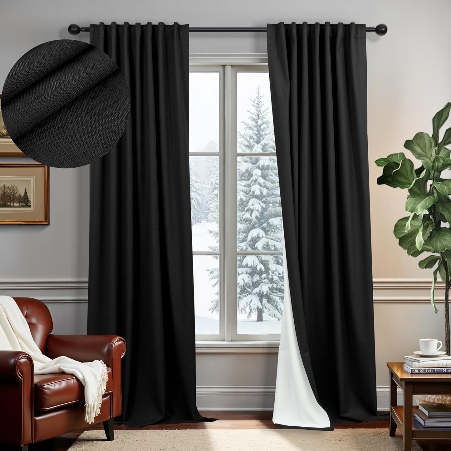 Black Out Curtains 108 Inches Long for Bedroom and Living Room