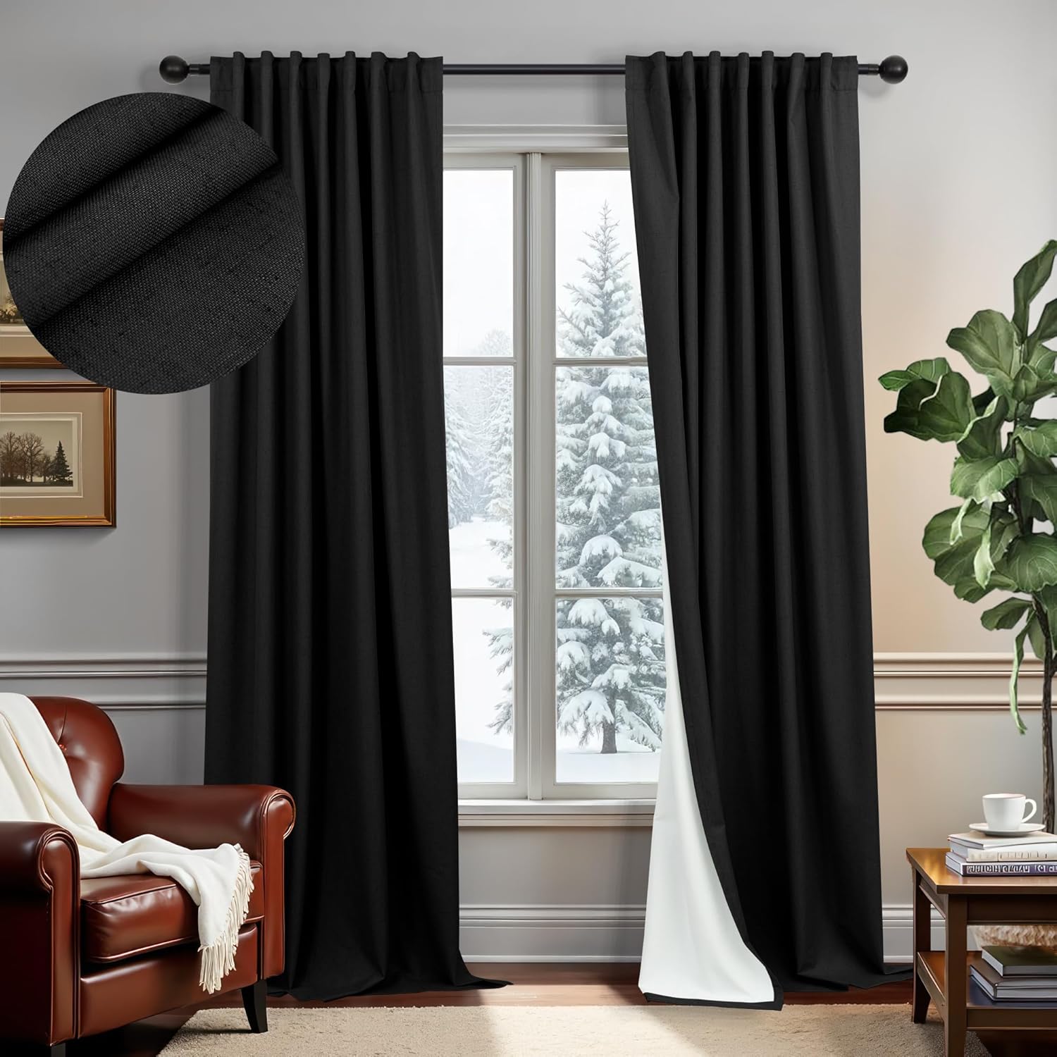 Black Out Curtains 108 Inches Long for Bedroom and Living Room