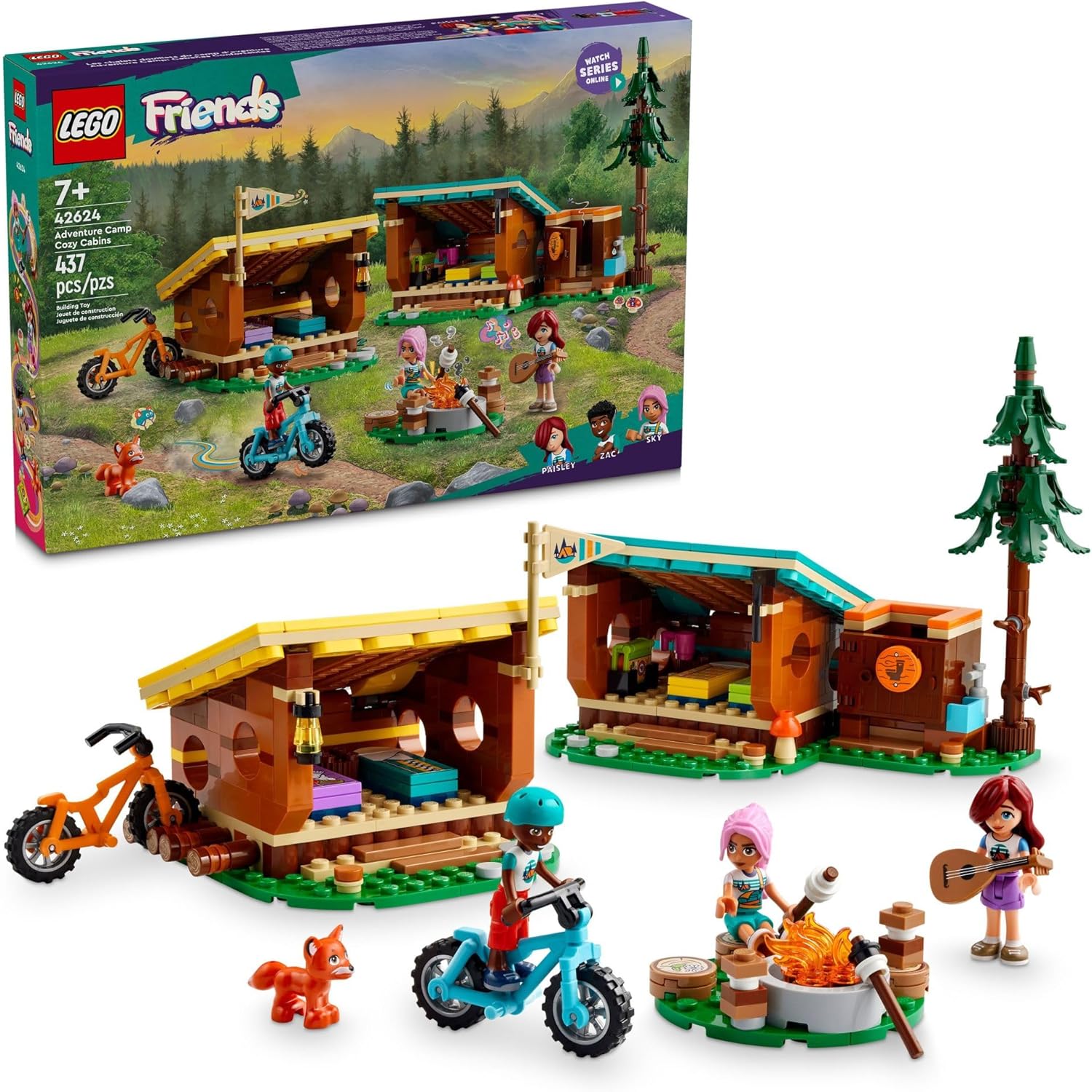 LEGO Friends Adventure Camp Cozy Cabins Camping Toy