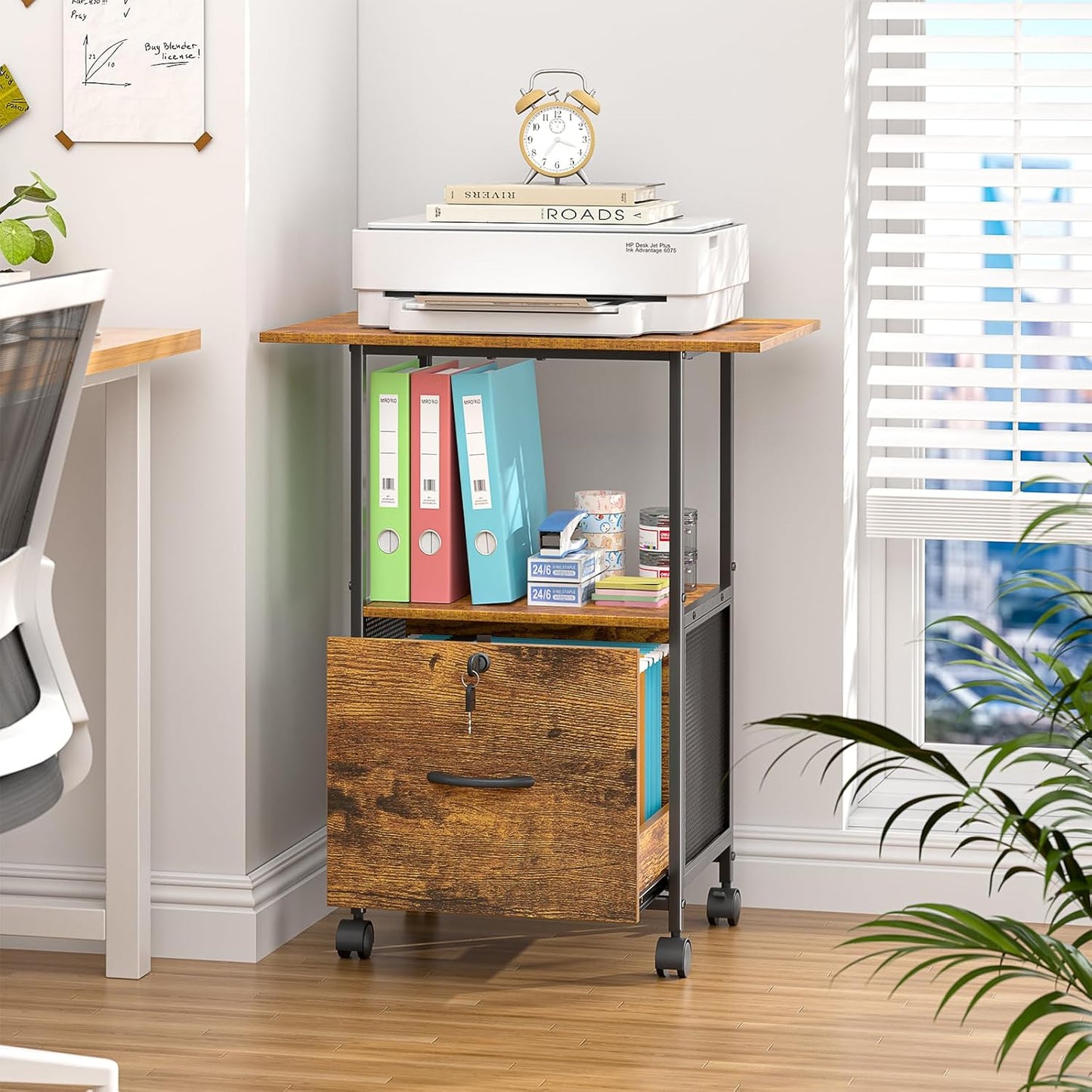 Small Filing Cabinet with Lock for Home Office Storage Needs