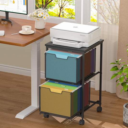 Organize with Ease: Rolling File Cart with Lockable Wheels