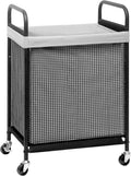 Rolling Laundry Hamper with Wheels 90L - Stylish, Easy to Move