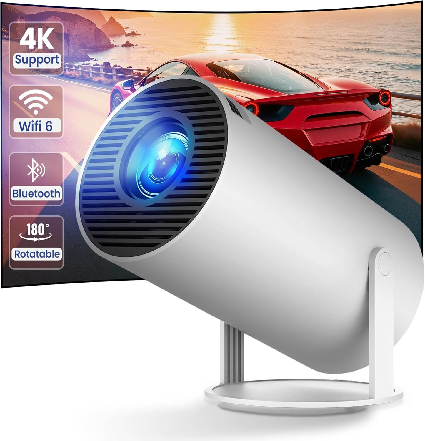 XYRO Mini Projector with WiFi & Bluetooth for Home Cinema