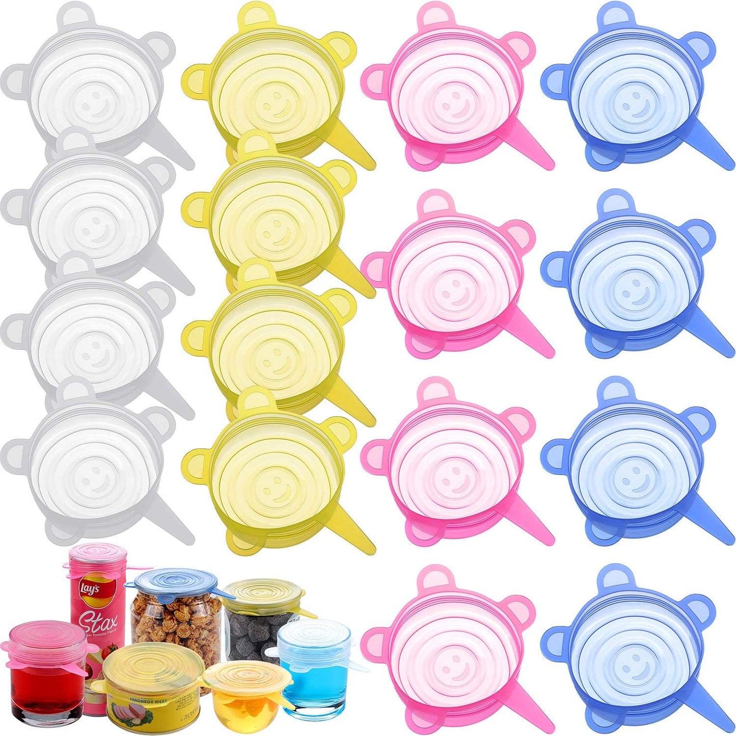 16 Pcs Patelai Silicone Lids: Fresh Food Preserved!
