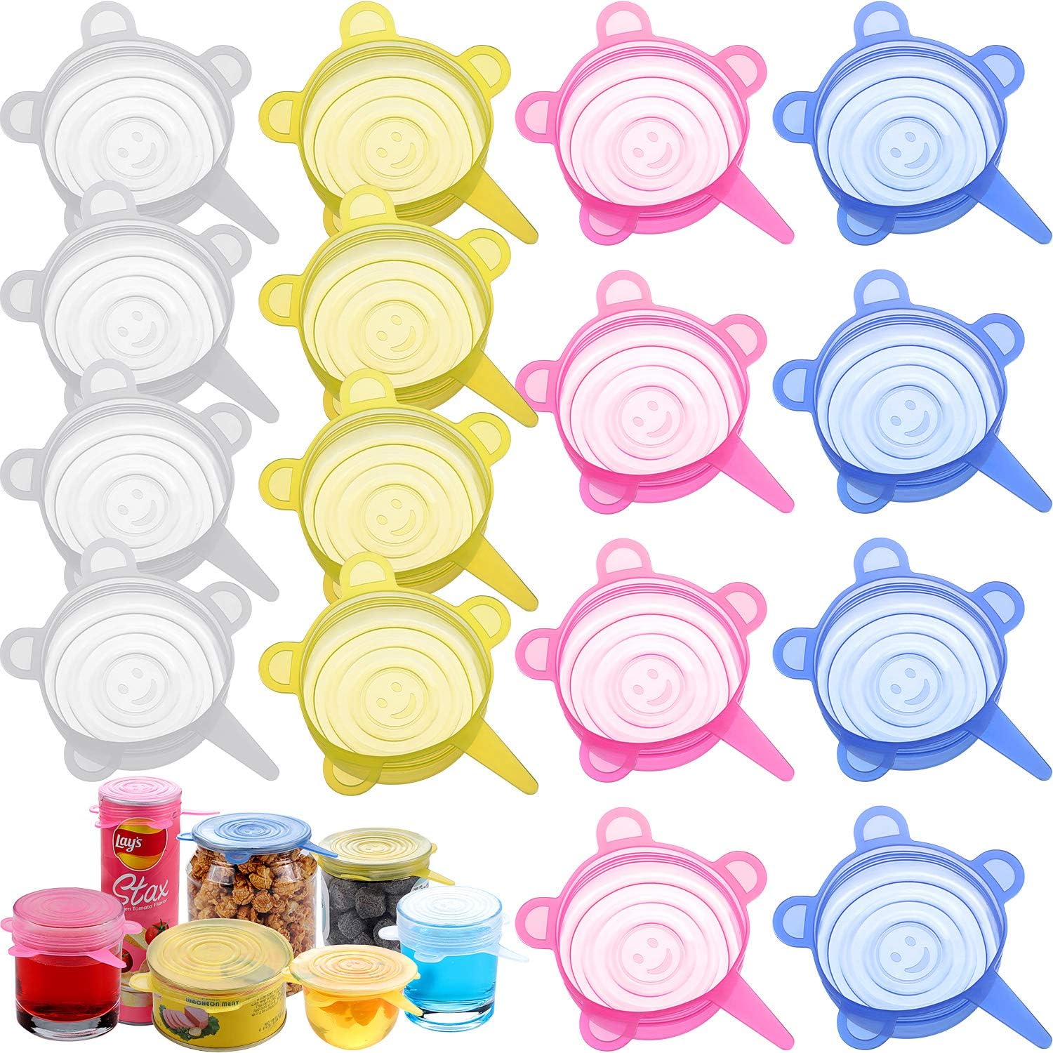 16 Pcs Patelai Silicone Lids: Fresh Food Preserved!