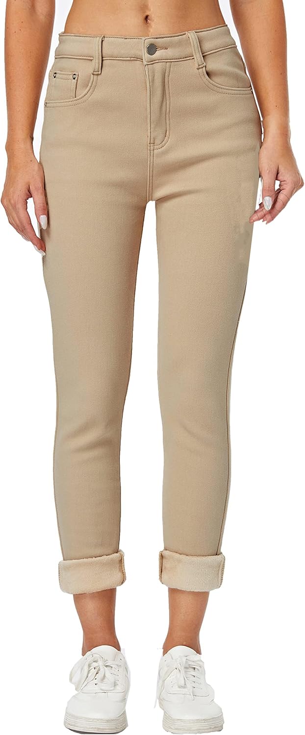 Winter Jeans Fleece Lined Thermal Thick Skinny Denim Pants