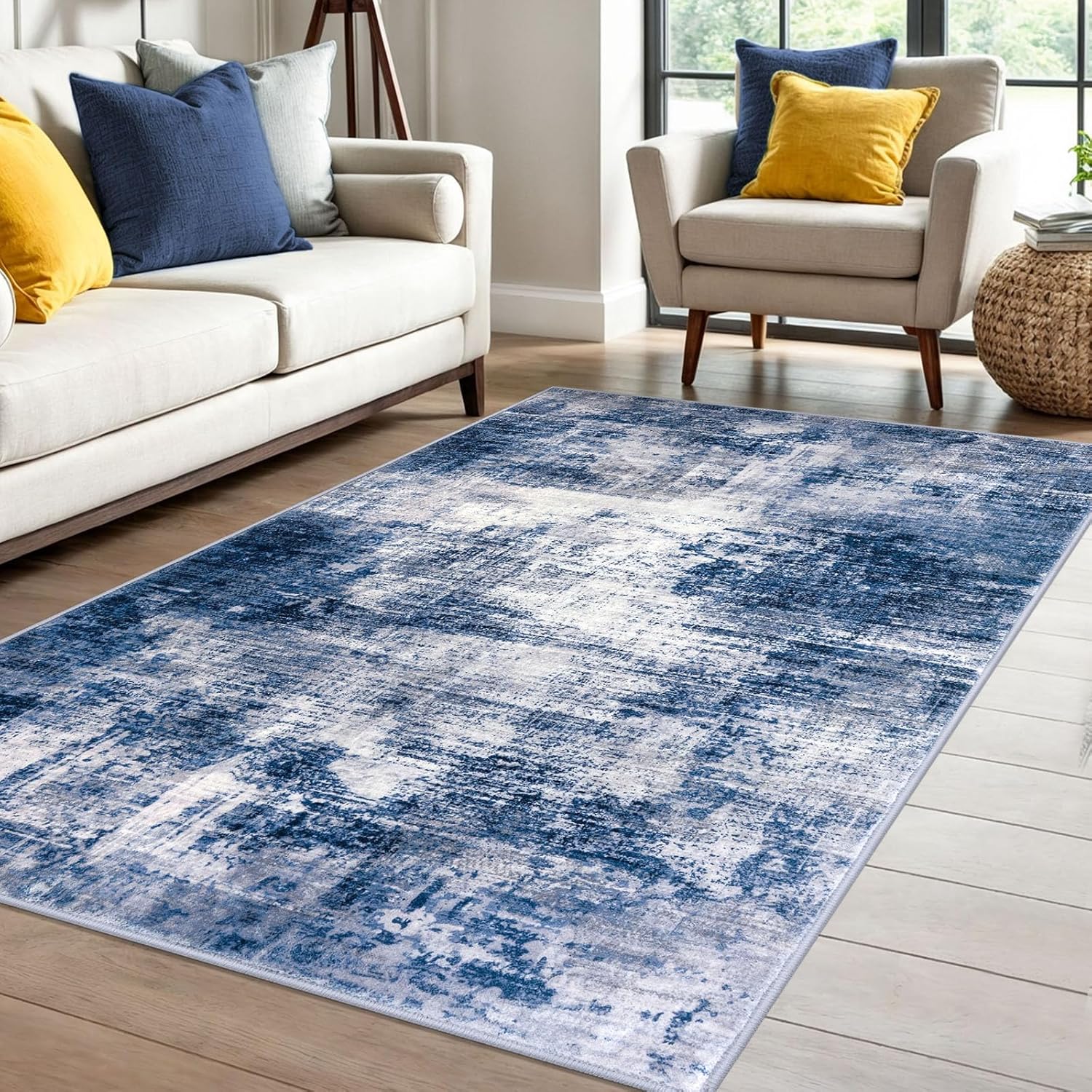 IOHOUZE Abstract Area Rug 4x6 Ft for Entryway and Living Room