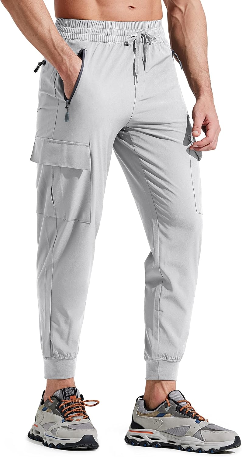 Libin Men's Lightweight Joggers Quick Dry Cargo Hiking Pants