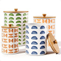 Kitchen Canisters for Countertop Set of 4 - Patterned Iron Canisters