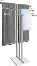 Standing Towel Rack 40in Adjustable Height and Width - Stable Marble