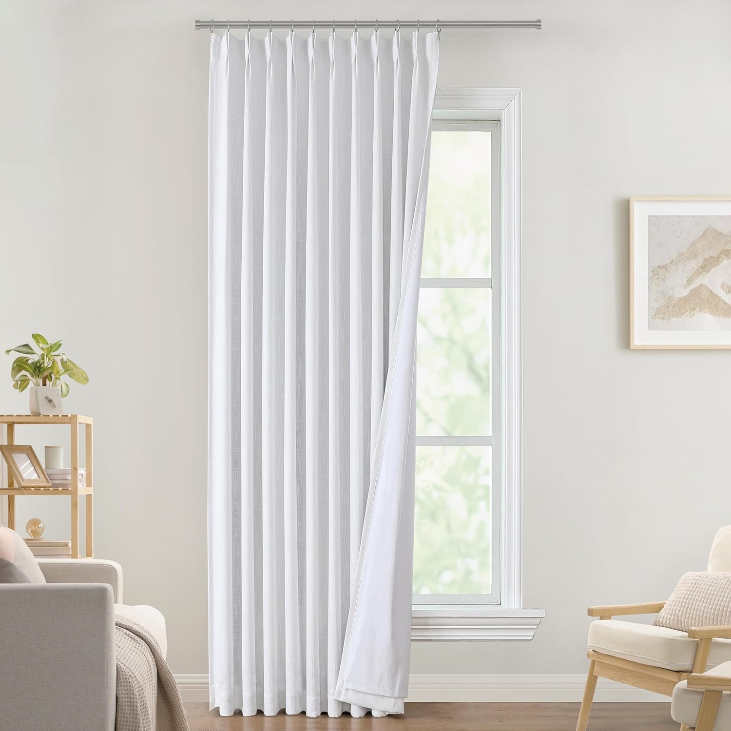 Pinch Pleated Full Blackout Curtains for Living Room 120 in