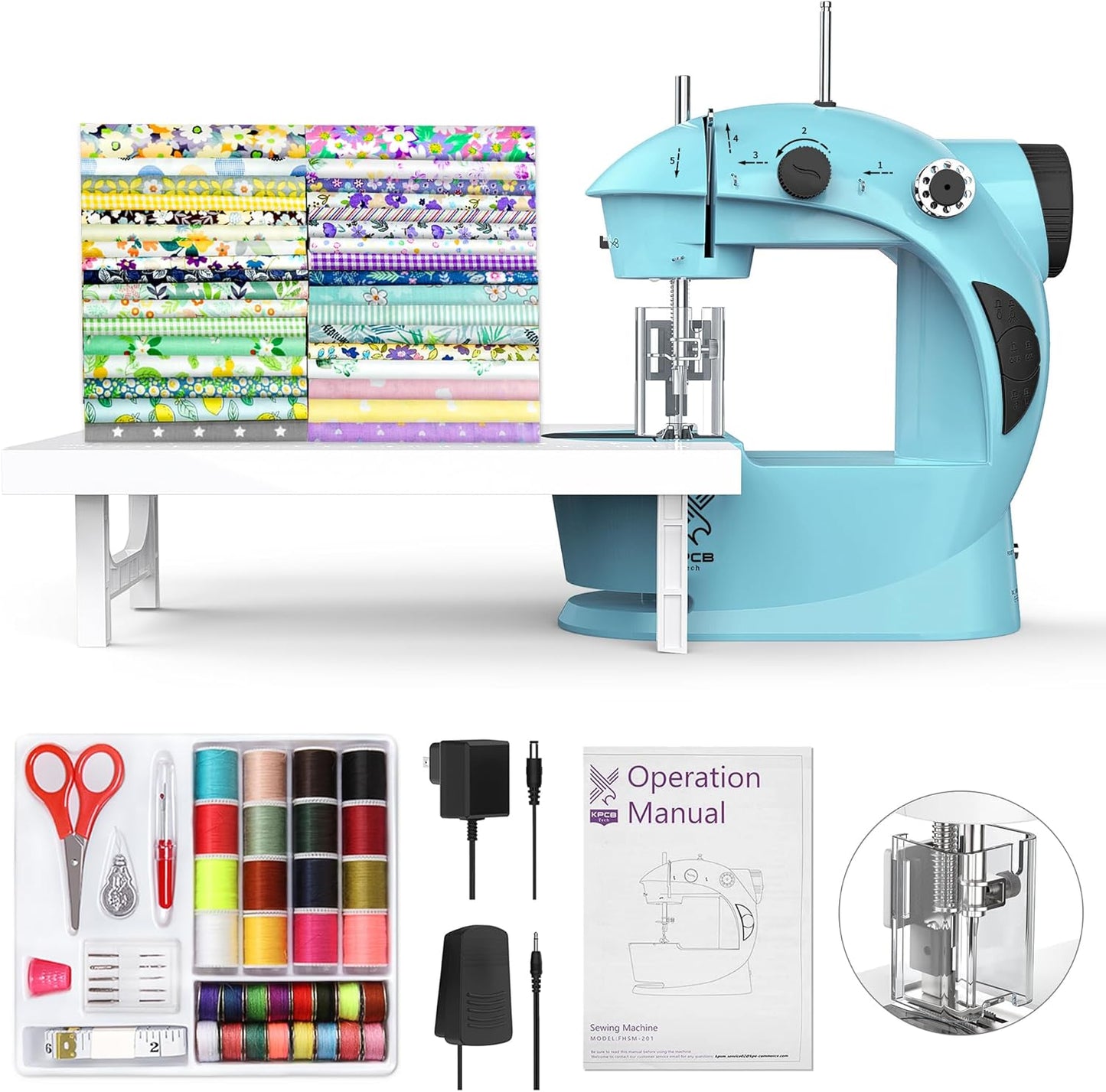 KPCB Tech Mini Sewing Machine for Beginners with Full Set