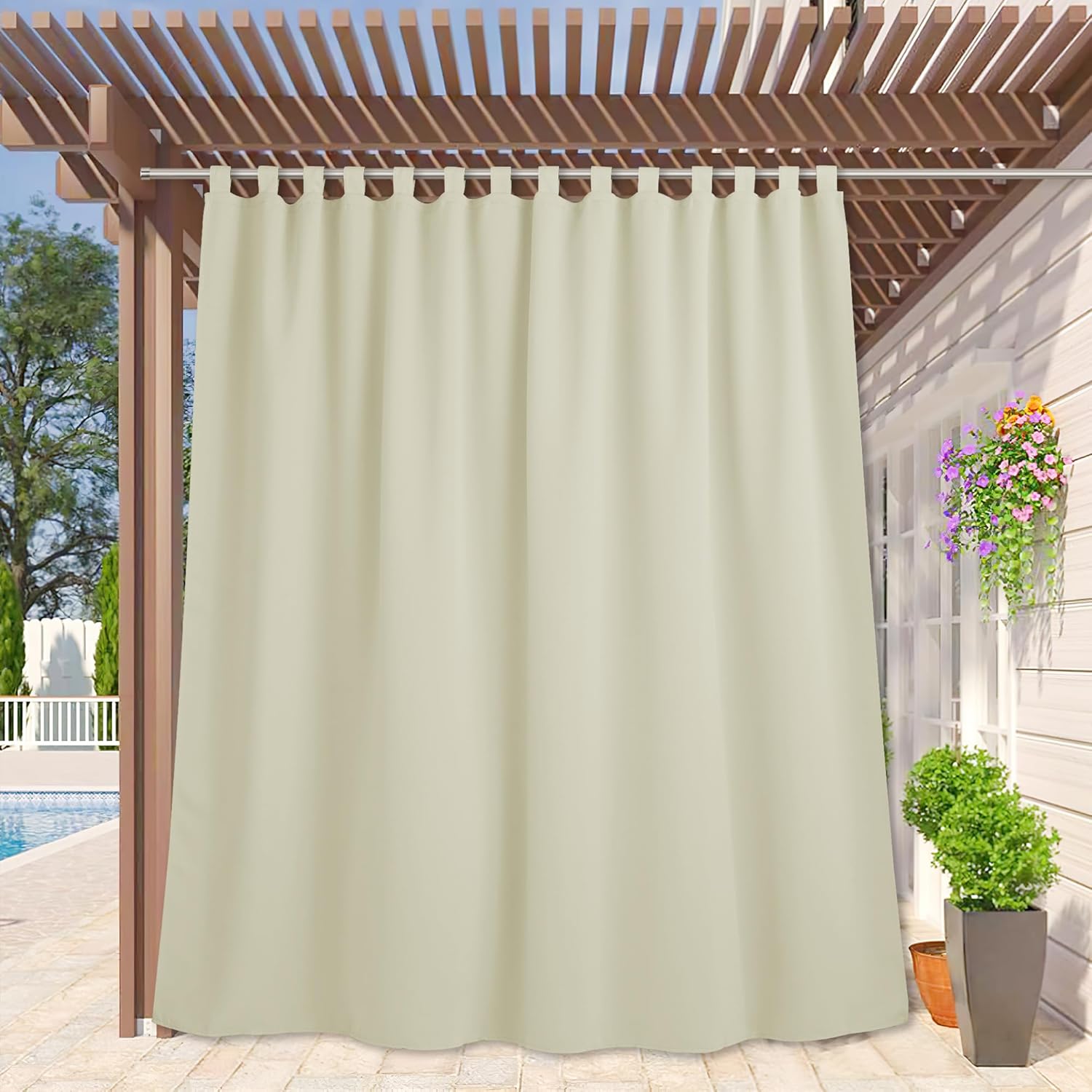 RYB HOME Patio Curtain Outdoor - Extra Wide Blackout Privacy