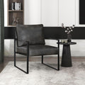 Lexicon Comfy Accent Chair: Stylish Faux-Leather, Wrapped Armrests