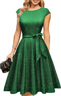DRESSTELLS Women's Cocktail Dresses Modest Sparkle Midi - Flattering