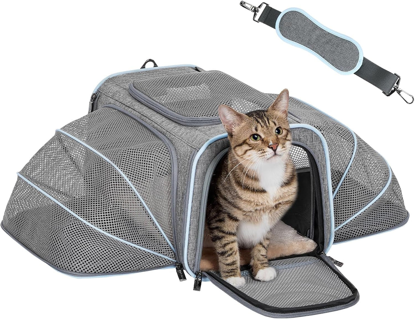 Expandable Small Cat Carrier for Travel - Airline Approved