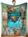 Fishing Gifts for Men Fishing Throw Blanket 50 x 60 - Cozy Angler Gift