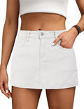 Denim Skort for Women High Waist Mini Jean Skirt - Casual Stretch