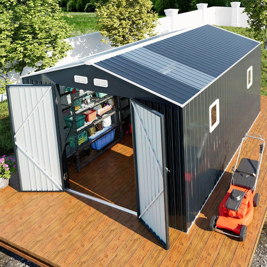 Metal Shed 10x12x7 FT for Outdoor Storage and Reinforcement