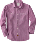 Chambray Shirt for Men Long Sleeve Cotton Button-Down - Blue