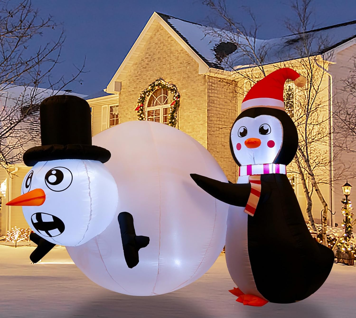 5FT Penguin Roller Snowman Inflatable Christmas Yard Decor