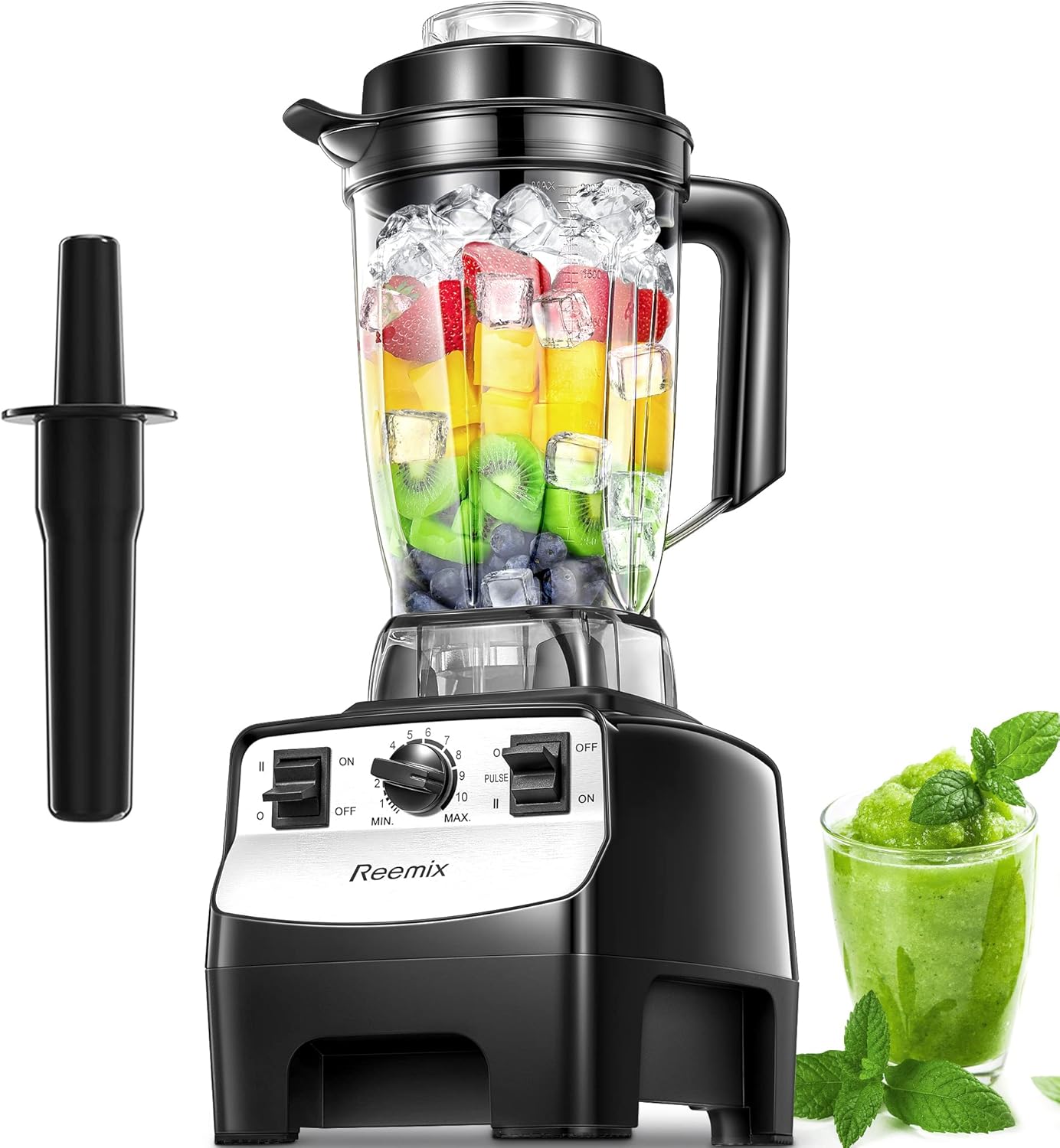 Reemix High Speed Smoothie Maker - 10 Speeds, 8 Blade Power!