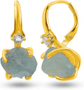 Raw Crystal Drop Earrings for Women - Solid Gold Over Sterling