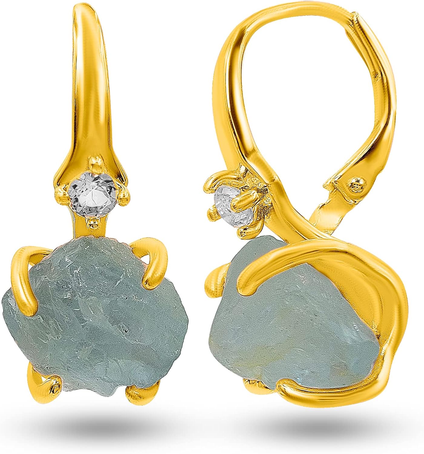 Real Raw Crystal Drop Earrings for Birthstone Gift for Her
