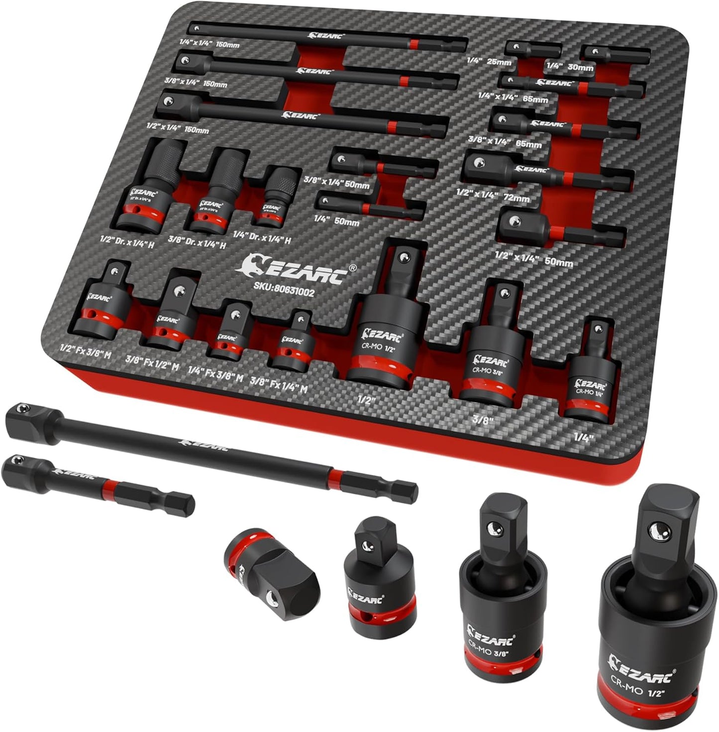 EZARC 21PCS Impact Socket Adapter Set for Versatile Applications