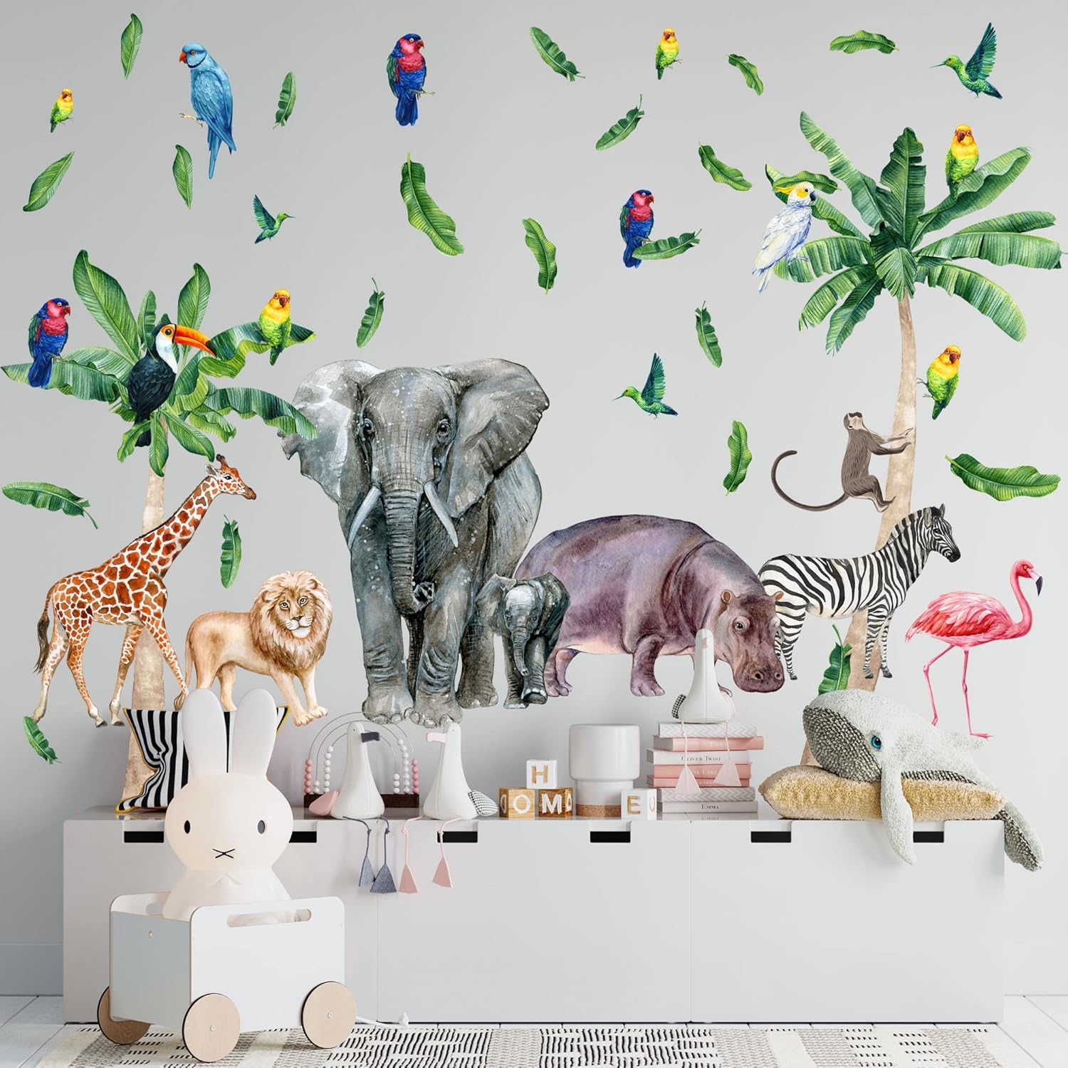 Safari Animal Wall Decals for Kids - Jungle Stickers for Rooms