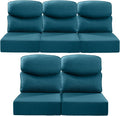 Luxury 24x24x6 Smile Outdoor Cushions 5-Piece Set - Peacock Blue