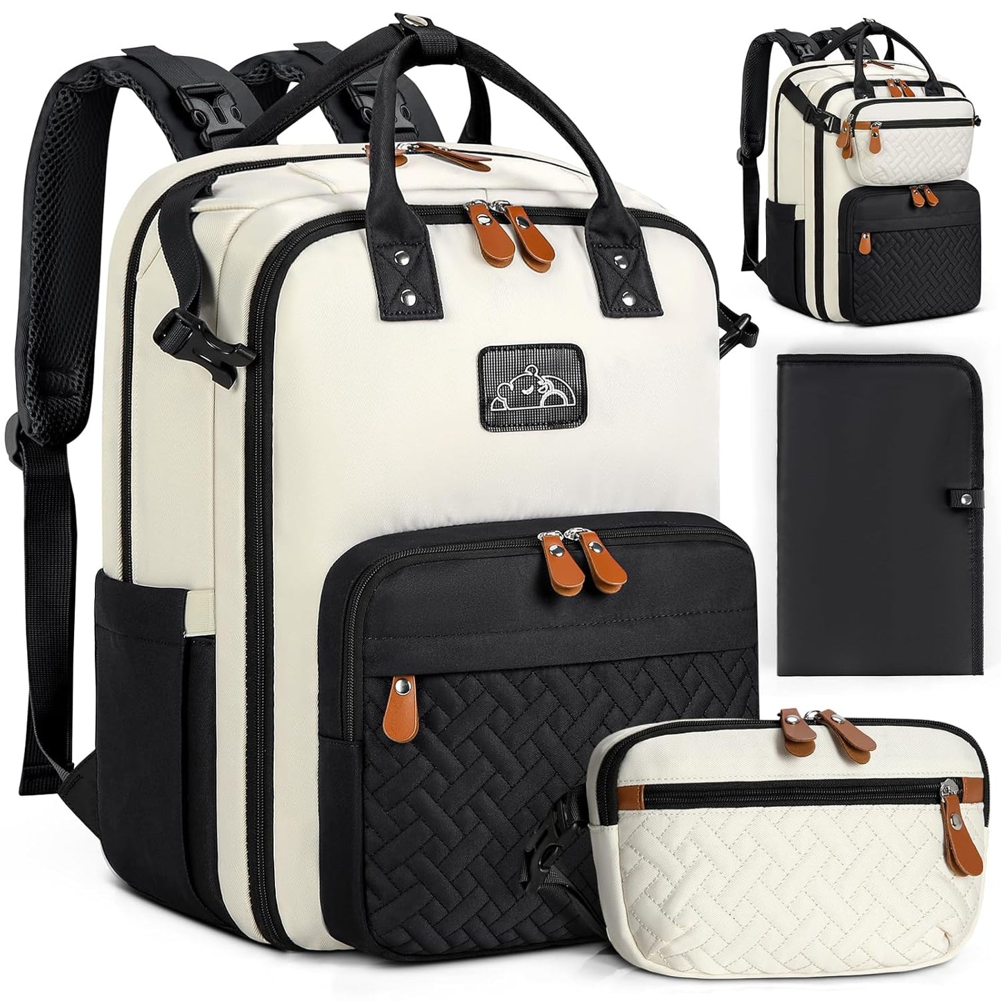 RAINSMORE Diaper Bag Backpack: Large Waterproof Baby Organizer