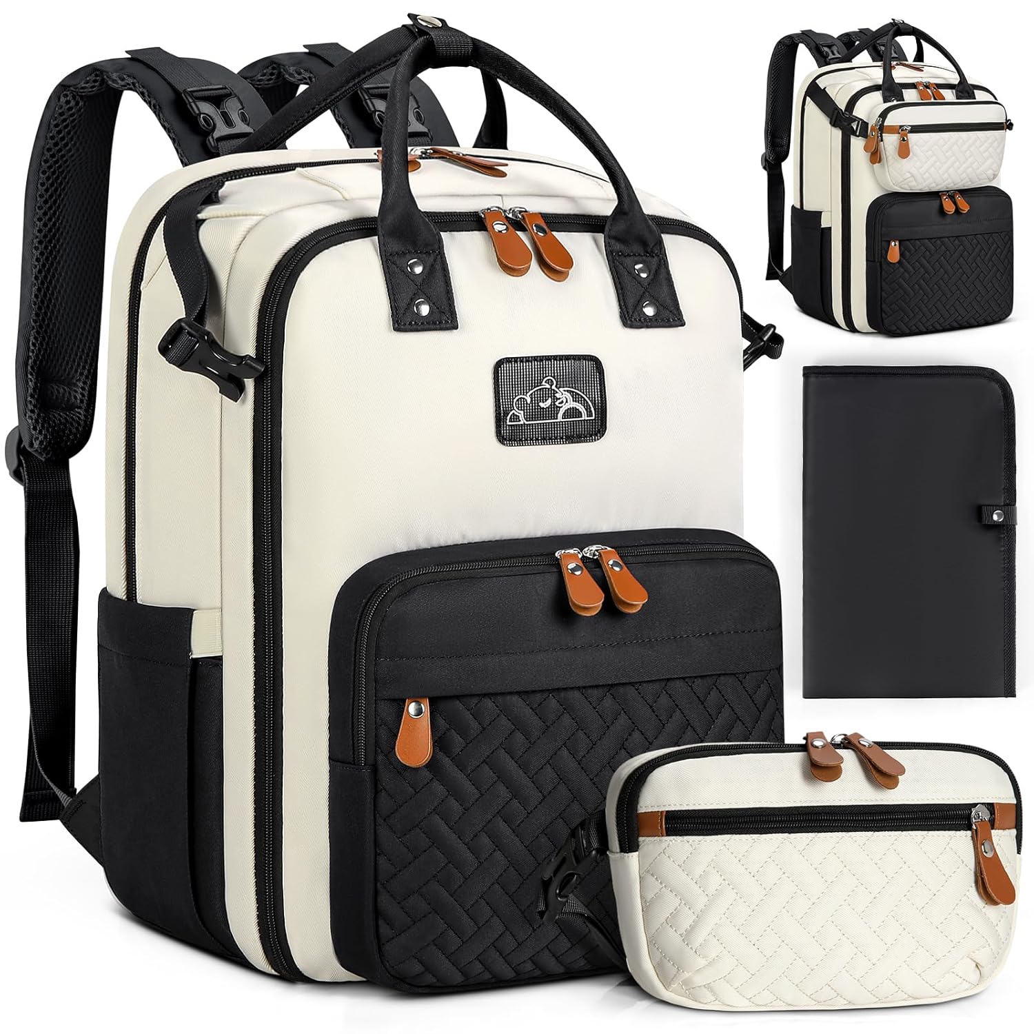RAINSMORE Diaper Bag Backpack: Large Waterproof Baby Organizer