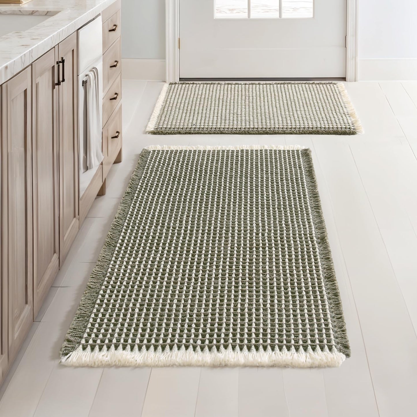 MIULEE Set of 2 Waffle Bathroom Rugs for Comfort and Style