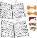 QualyQualy 2 Set Castable Crab Trap - Foldable Crab Nets for Blue