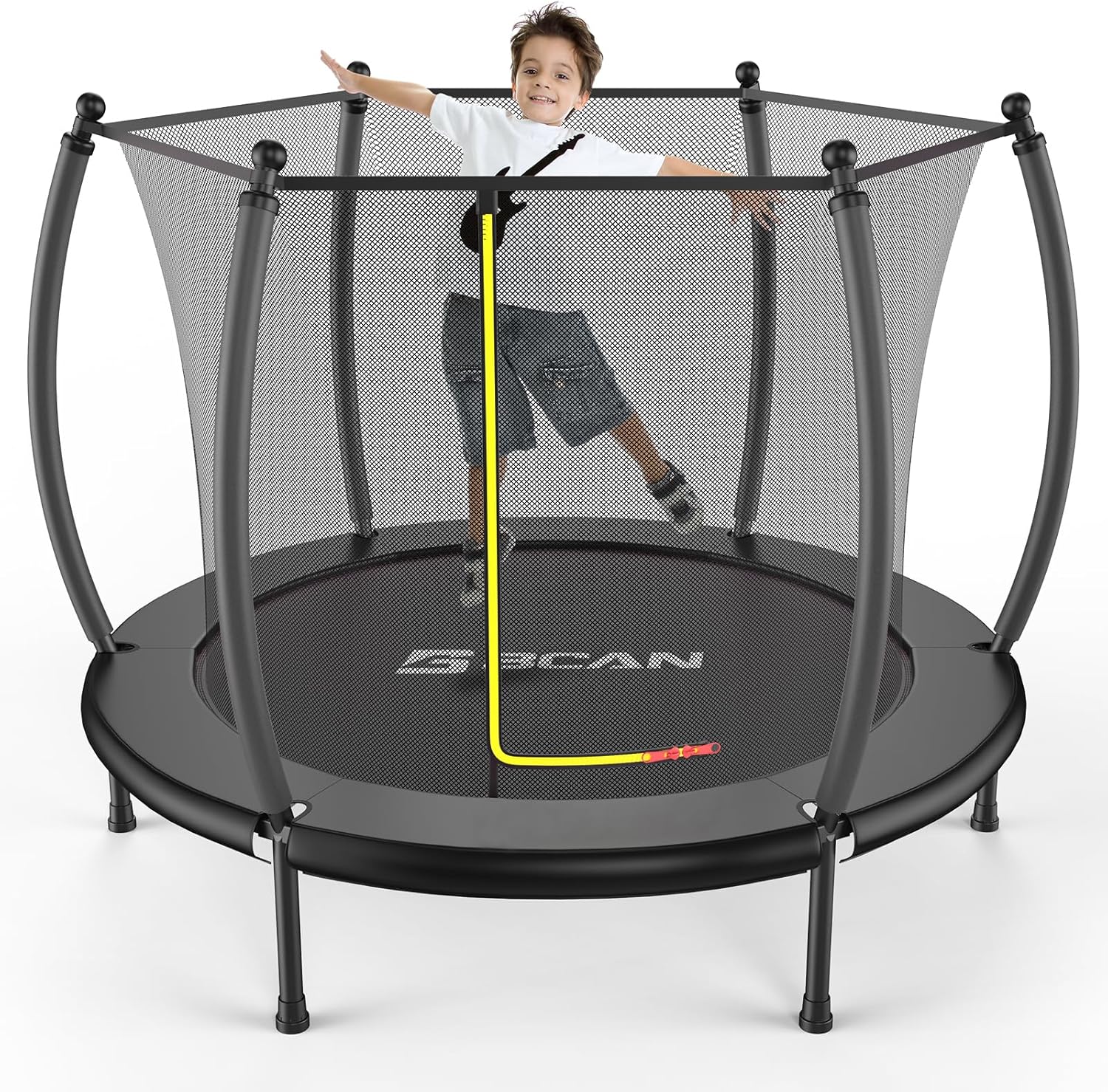 BCAN 60ft' Mini Trampoline for Kids with Safety Features