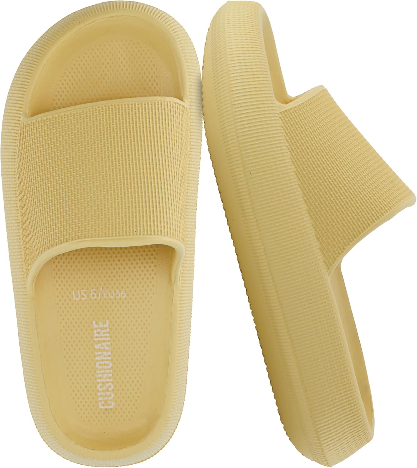 CUSHIONAIRE Feather EVA Slides for Women - Comfort & Style