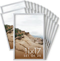 11x17 Silver Metal Picture Frames - Set of 25, Slim Aluminum