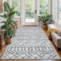 KUTA Bedroom Boho Rug 4x6 Grey - Moroccan Washable Area Rug