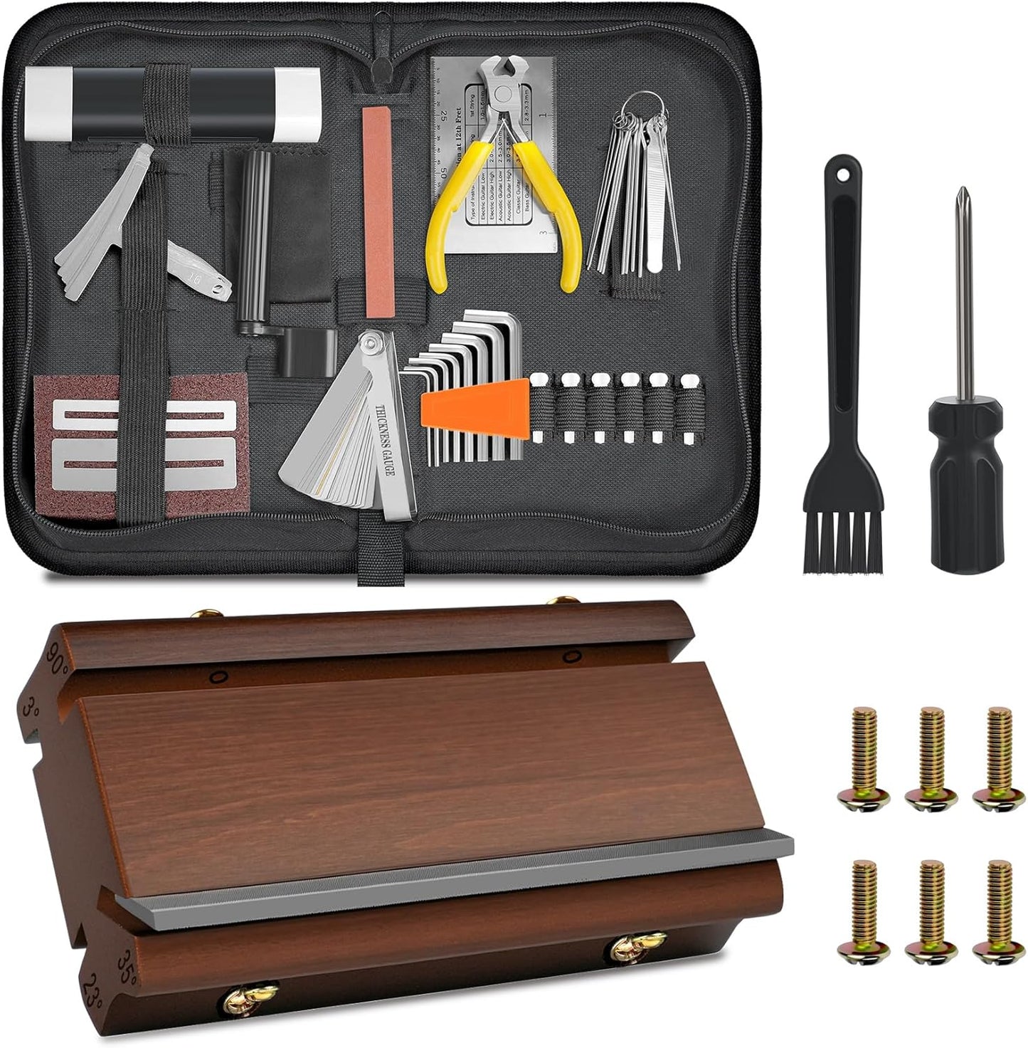 3/23/35 Degree Fret End Beveling File Guitar Repair Tool Kit