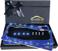Bling License Plate Frames 2 Pack Dark Blue Rhinestones - Gift Box