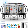 Large Outdoor Trampoline with Basketball Hoop for Family Fun