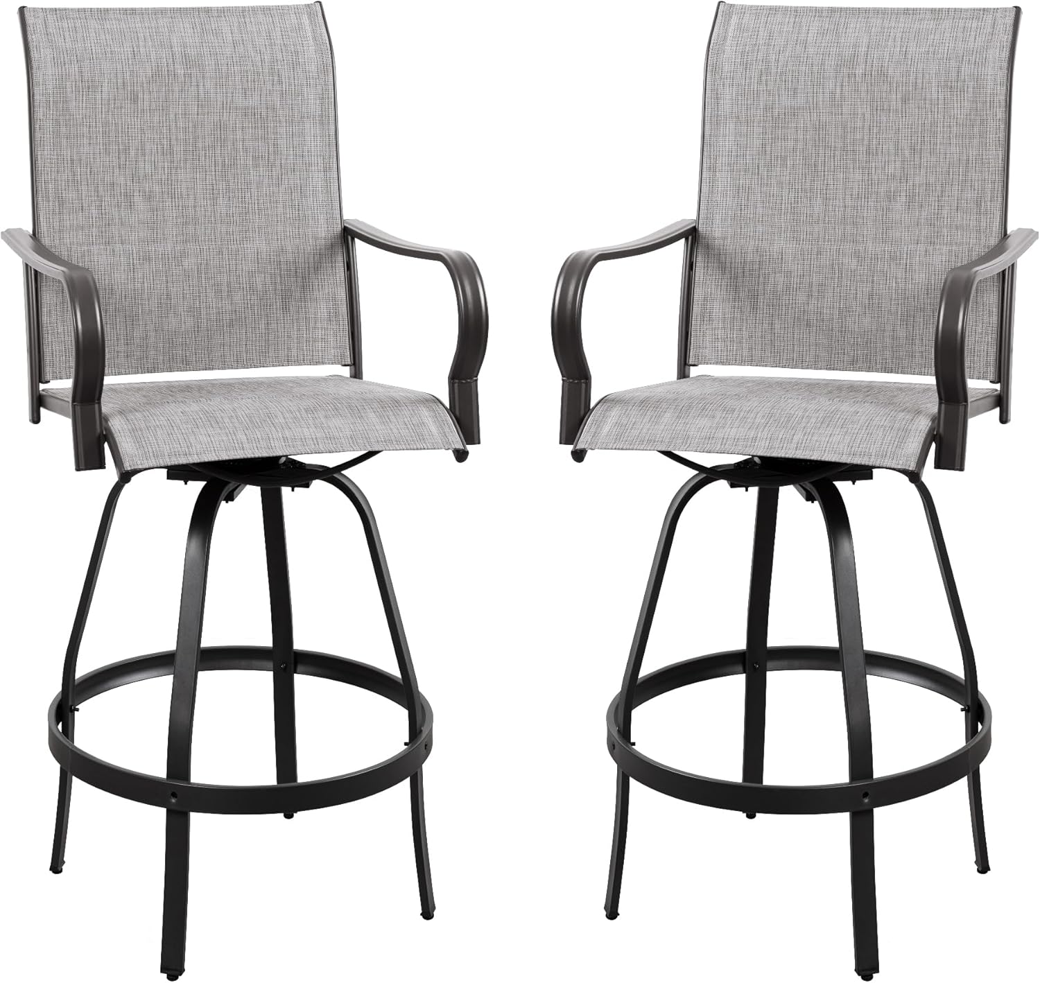 Vongrasig 2 Piece Patio Swivel Bar Chairs for Outdoor Spaces