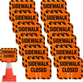 Sidewalk Closed Cone Top Signs 12 Pack - Durable PVC Safety Signs