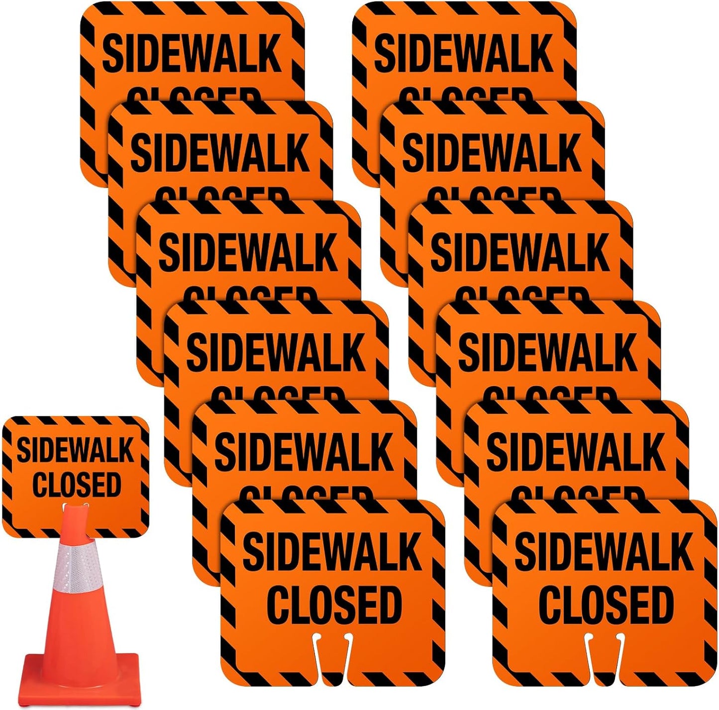 12 Pcs Sidewalk Closed Signs for Traffic Management and Safety