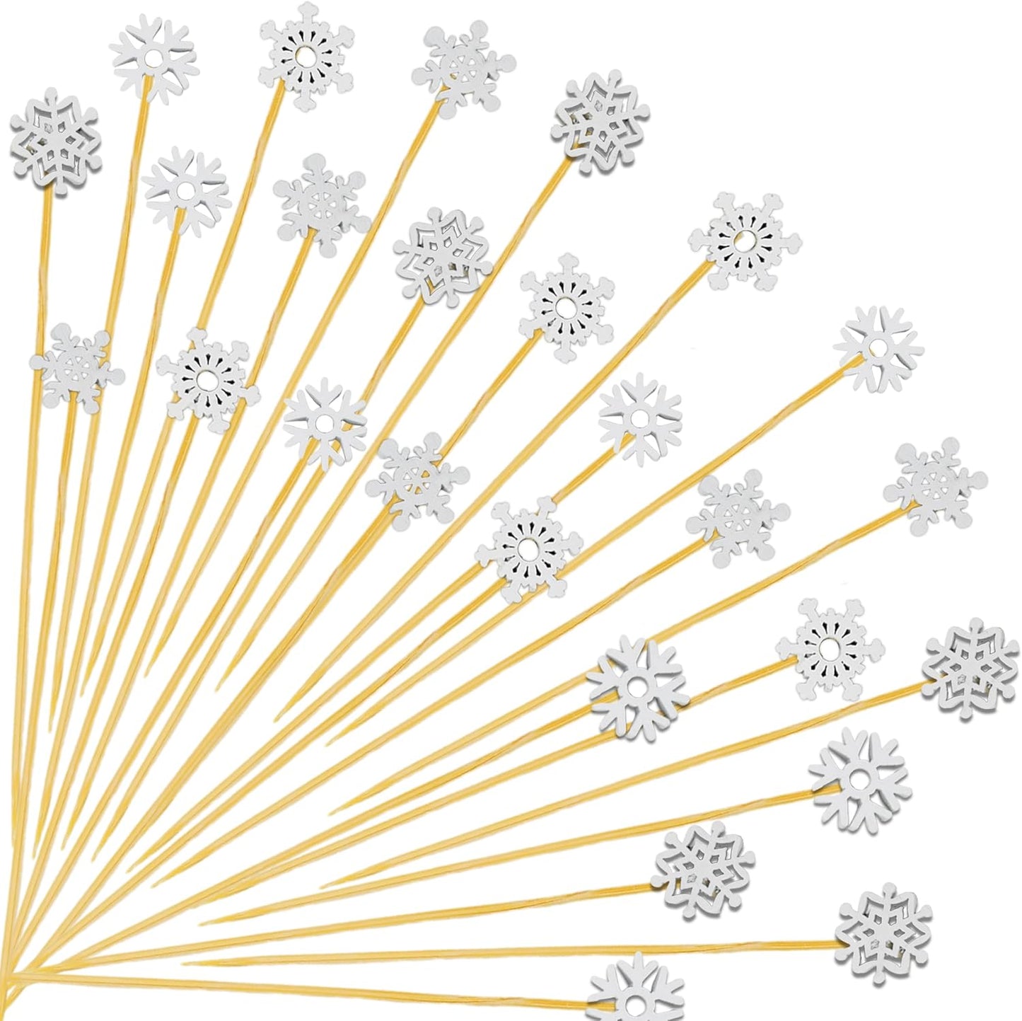 Snowflake Cocktail Picks - Festive Party Decor