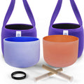 FMTY 10in Crystal Singing Bowl Set Orange + Indigo - Healing Sound