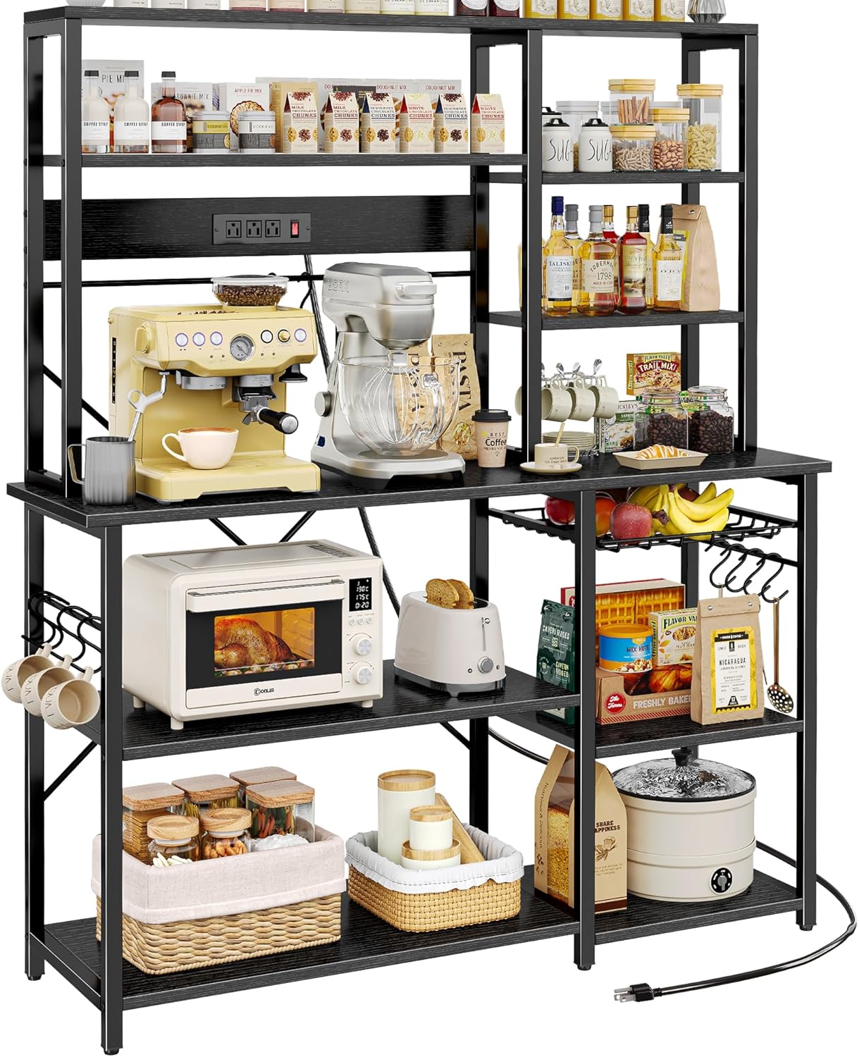 SUPERJARE Larger Bakers Rack with Power Outlets for Kitchen