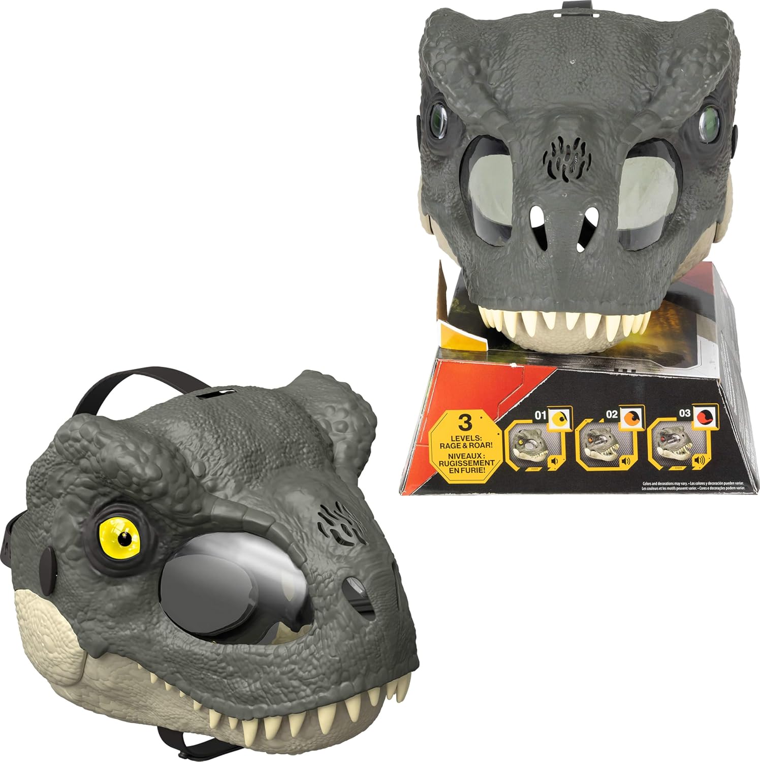 Jurassic World T-Rex Rage N Roar Mask with LED Light Up Eyes