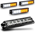 NanoFlare 5ft 4pc Amber White LED Surface Mount Strobe - SAE Class 1